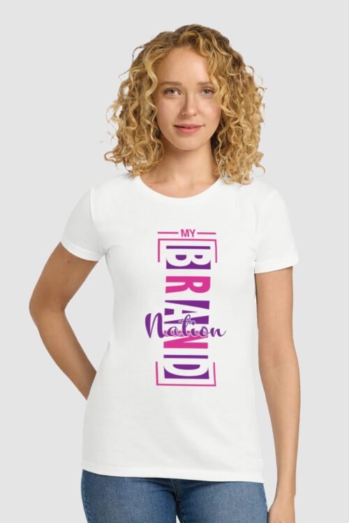 BN Ladies White Graphic T-Shirt