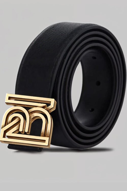 Modern Minimalist Black Leather Belt