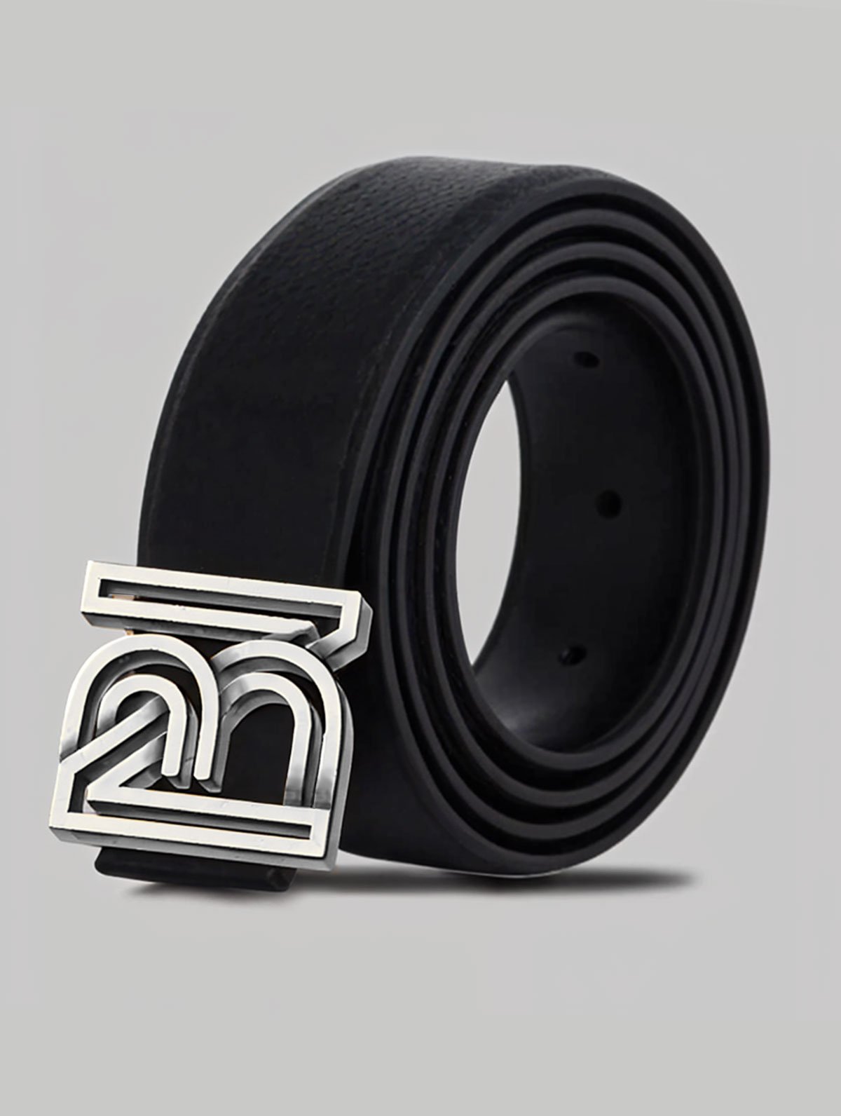 Modern Minimalist Black Leather Belt - Image 2